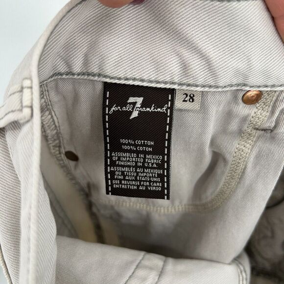 7 FOR ALL MANKIND Men's Light Stone Gray Slimmy Slim Fit Denim Jeans Size 28 - Picture 8 of 8